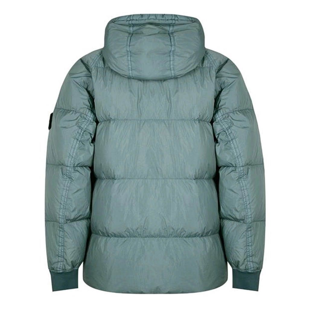 Stone Island Crinkle Reps Down Jacket - Green